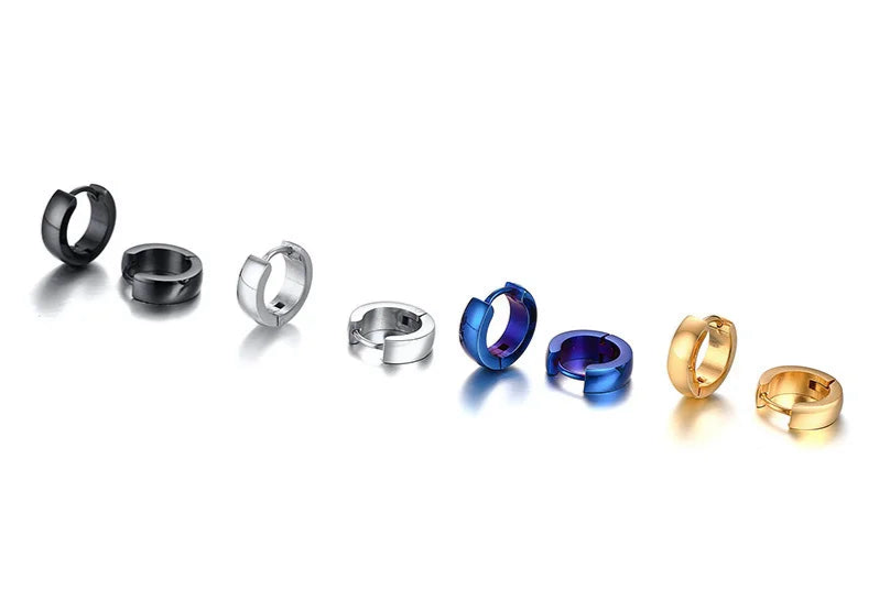 Créoles VNOX en acier inoxydable – Boucles d’oreilles hommes