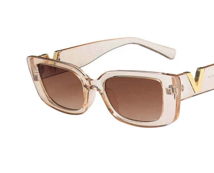 Lunettes de Soleil Femme – Monture Rectangulaire Vintage, UV400