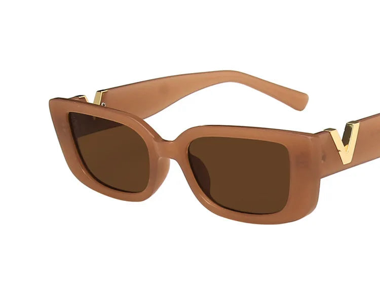 Lunettes de Soleil Femme – Monture Rectangulaire Vintage, UV400