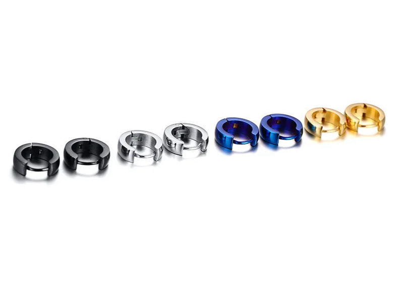 Créoles VNOX en acier inoxydable – Boucles d’oreilles hommes