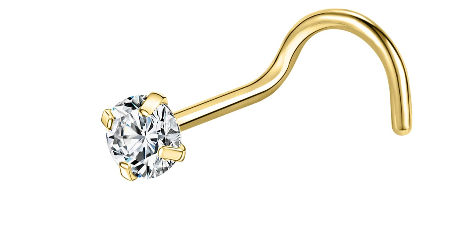Crystal nose piercing – 925 steel