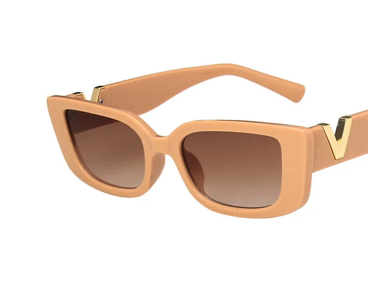 Lunettes de Soleil Femme – Monture Rectangulaire Vintage, UV400