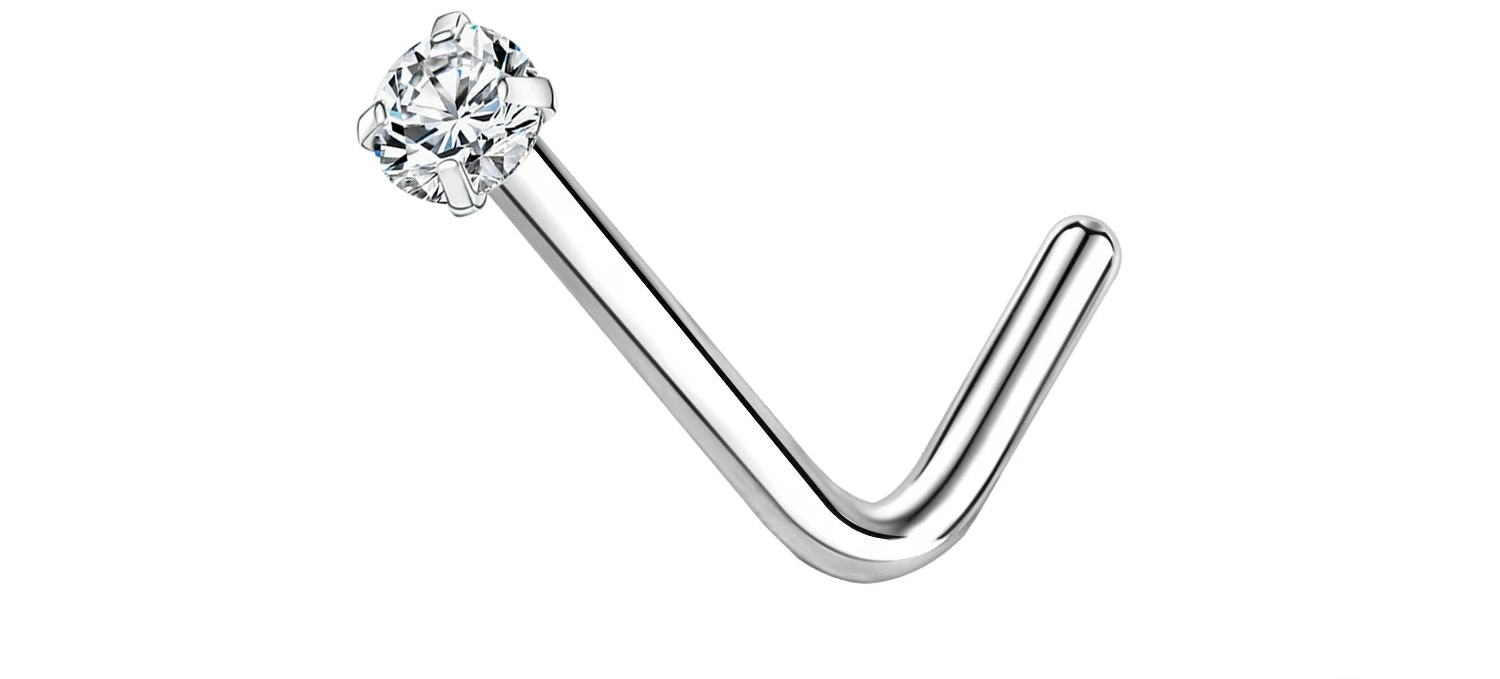 Crystal nose piercing – 925 steel