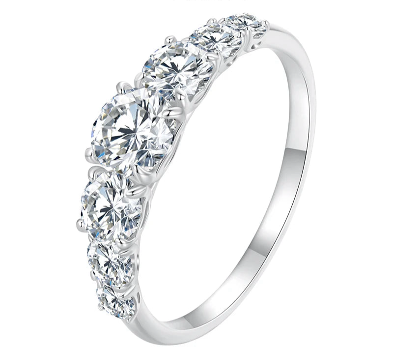 Bague moissanite 1.5 carat en argent 925 – bijou élégant pour femme