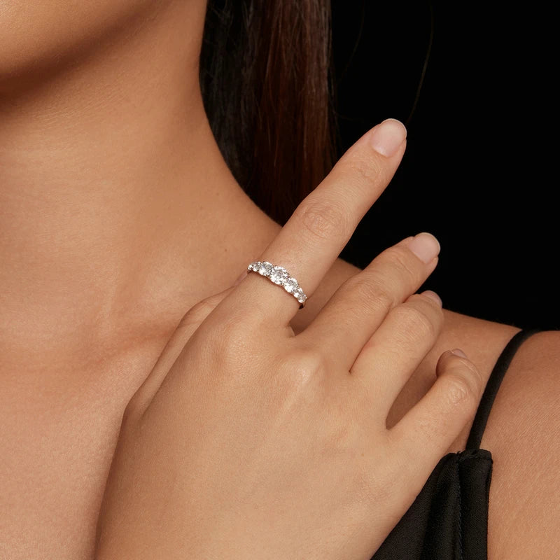 Bague moissanite 1.5 carat en argent 925 – bijou élégant pour femme