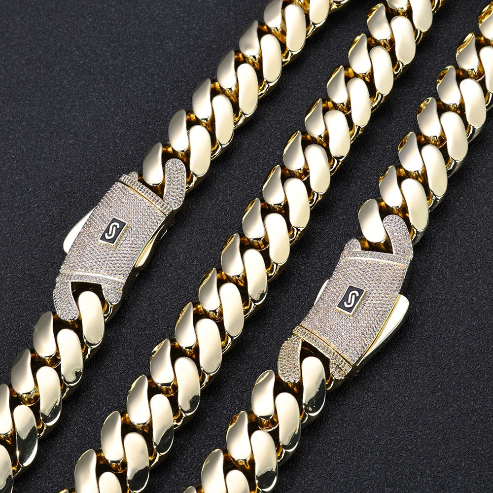 Bracelet chaîne cubaine plaqué or pour homme élégant