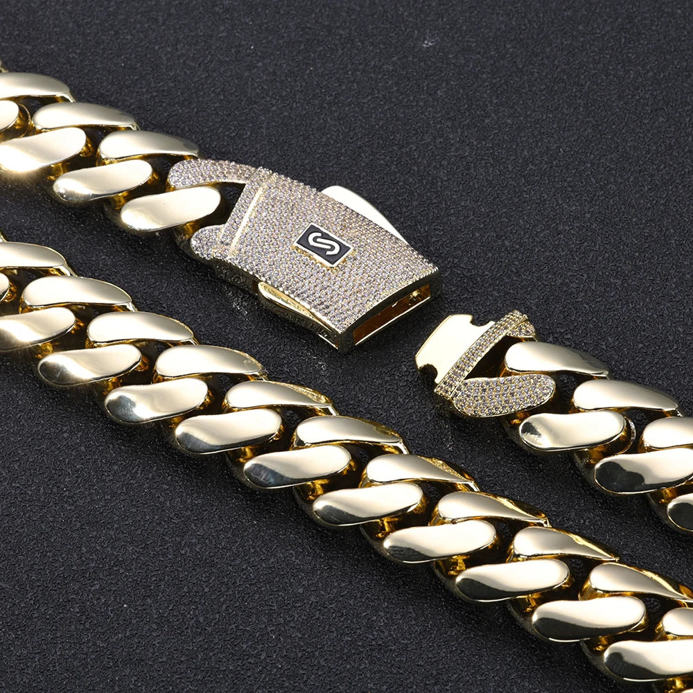 Bracelet chaîne cubaine plaqué or pour homme élégant