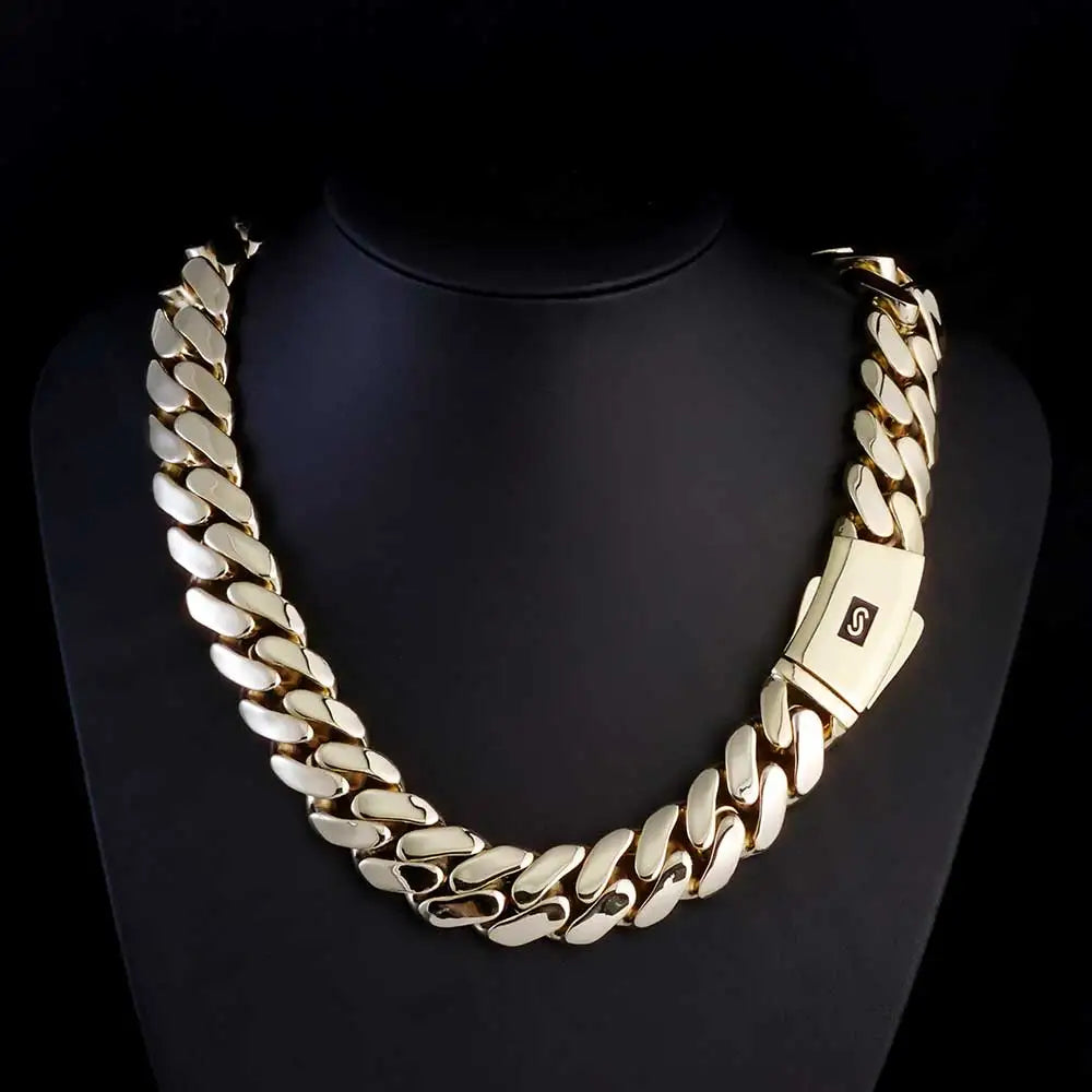 Bracelet cubain plaqué or 14 carats pour mode urbaine