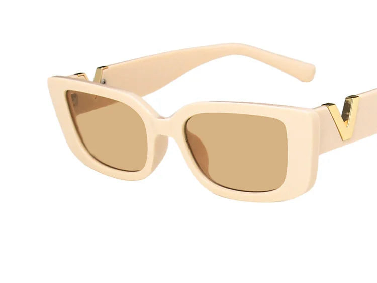 Lunettes de Soleil Femme – Monture Rectangulaire Vintage, UV400