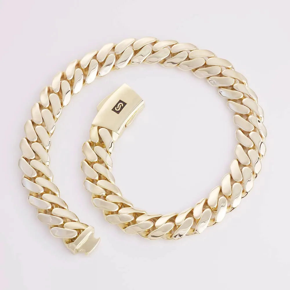 Chaîne Gourmette Cubaine Plaqué Or 14 Carats et Bracelet-Collier et bracelet-Héritage Chic -Heritage Chic