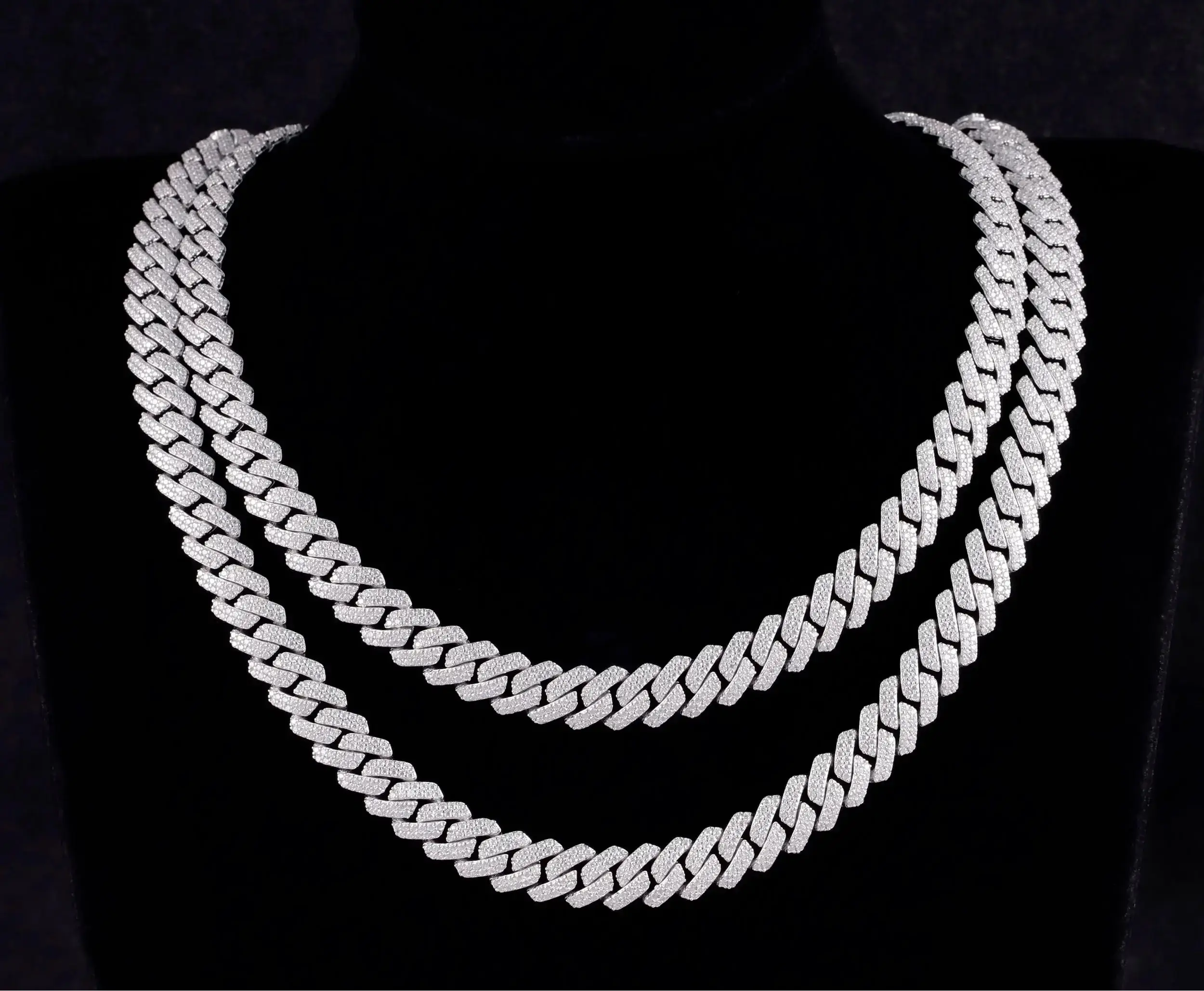Collier hiphop luxe en moissanite VVS – bijou homme