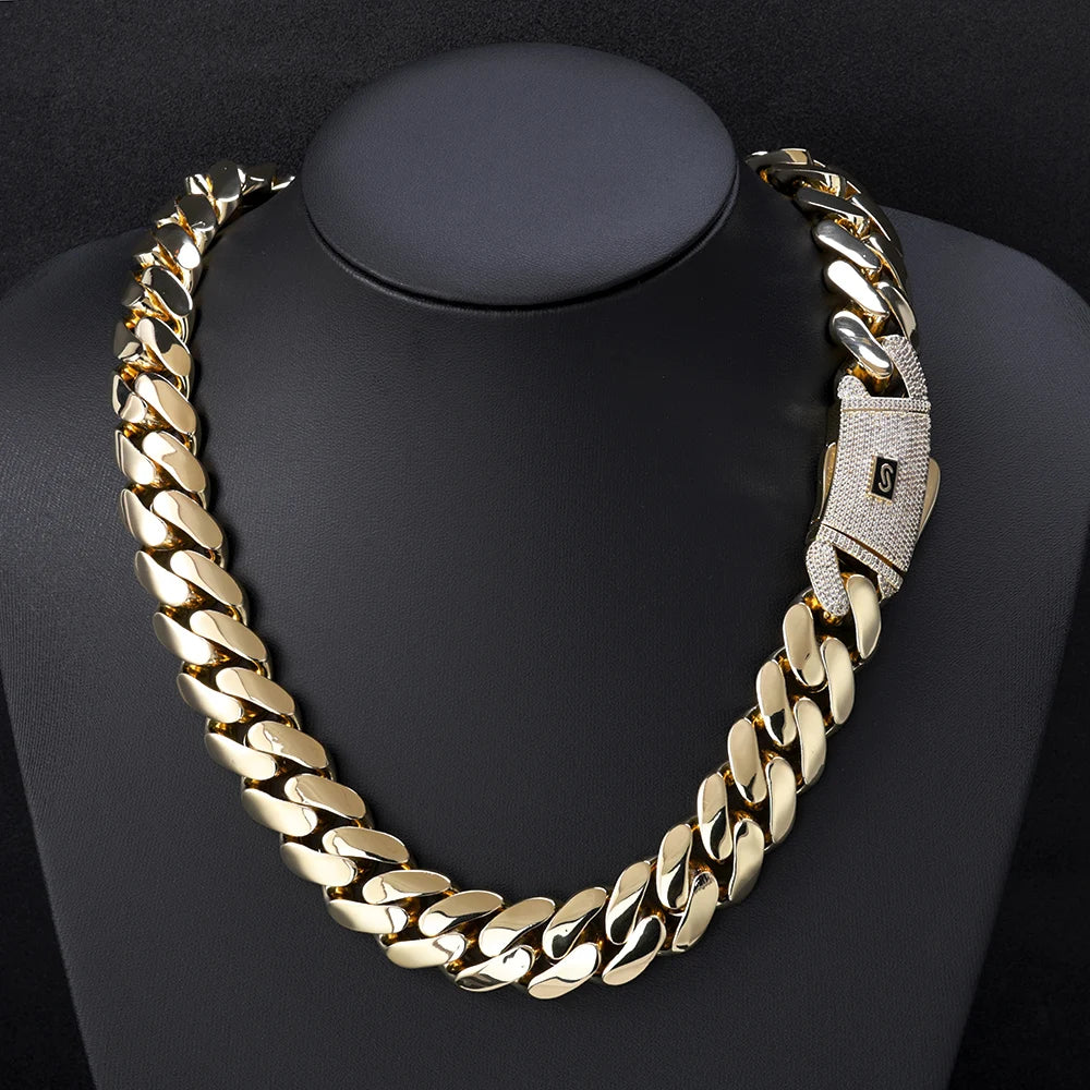 Collier doré chaîne cubaine hip hop luxe