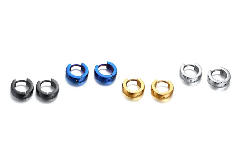 Créoles VNOX en acier inoxydable – Boucles d’oreilles hommes