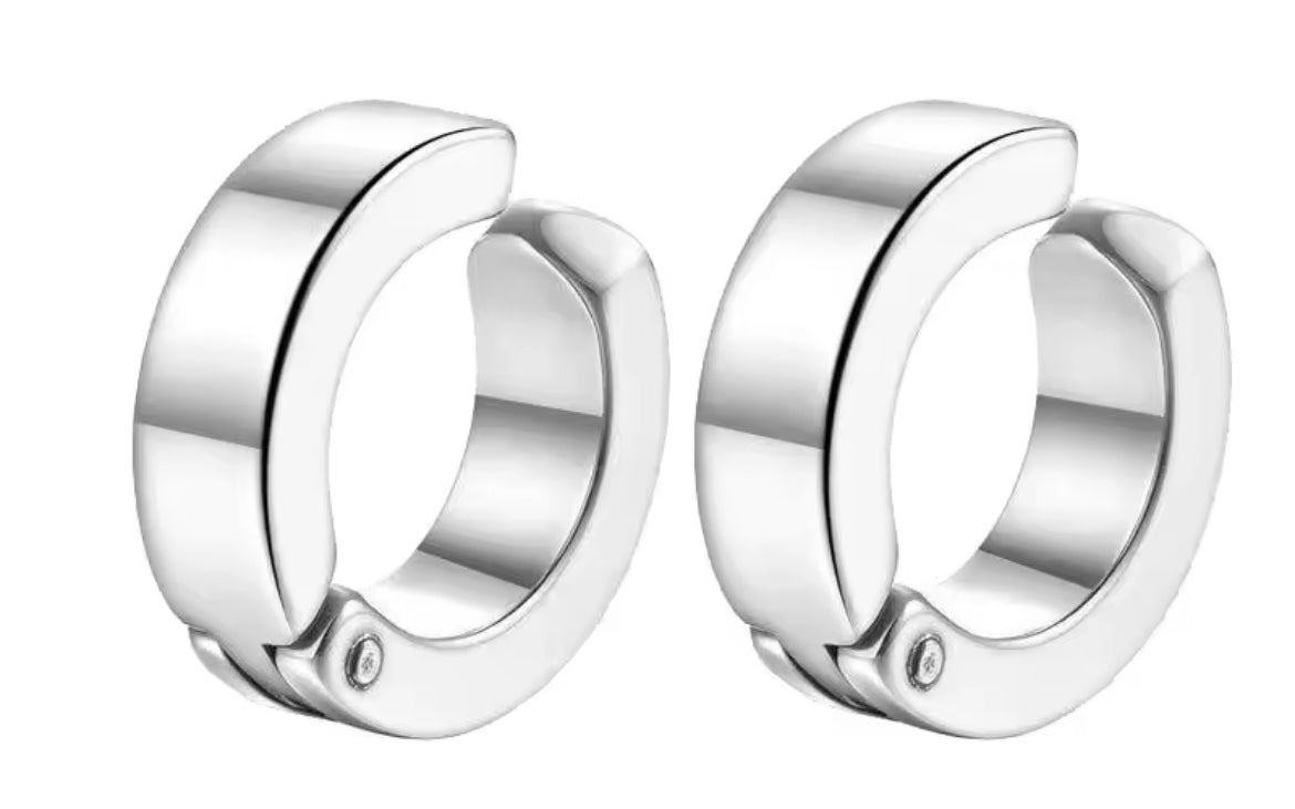 Pendientes magnéticos unisex de clip sin perforación en acero inoxidable