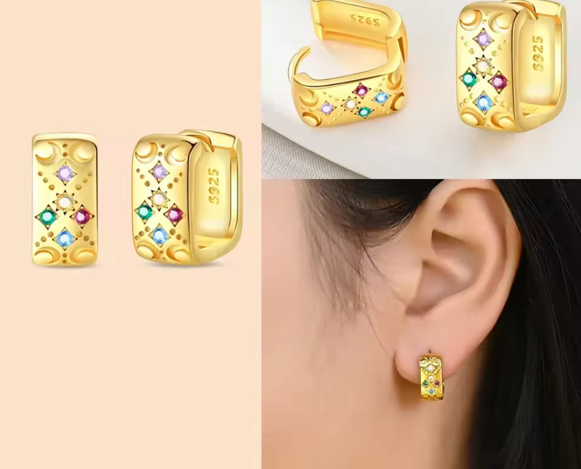Boucles d’Oreilles Cœur en Argent 925 Certifié – Zircon Coloré Élégant 2025