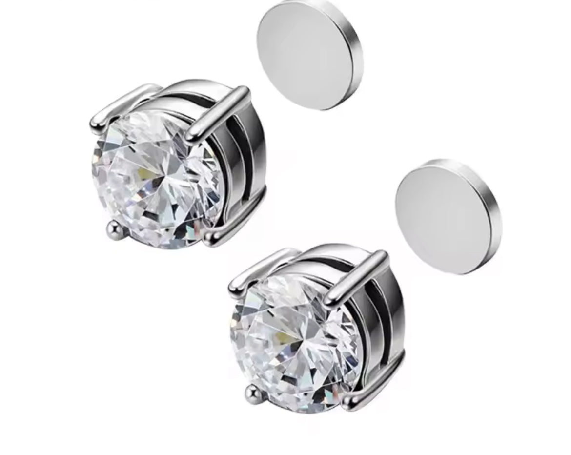 Pendientes magnéticos unisex de clip sin perforación en acero inoxidable