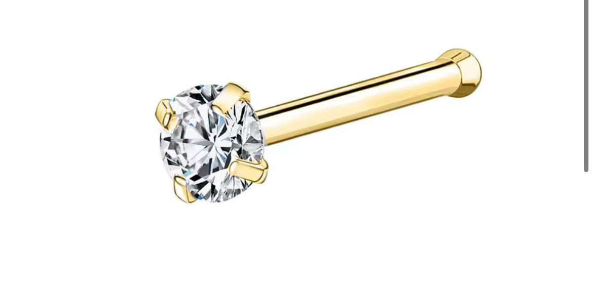 Crystal nose piercing – 925 steel