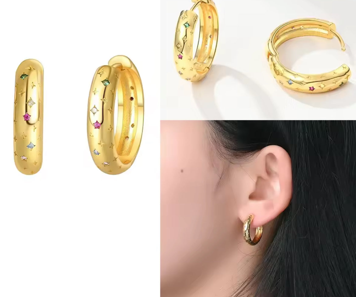 Boucles d’Oreilles Cœur en Argent 925 Certifié – Zircon Coloré Élégant 2025