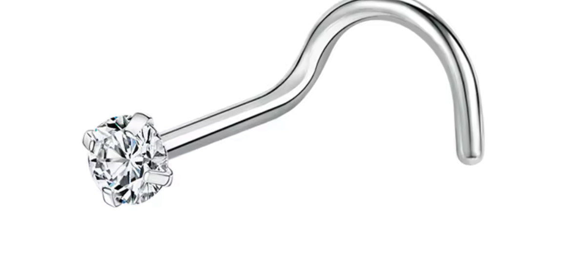 Crystal nose piercing – 925 steel