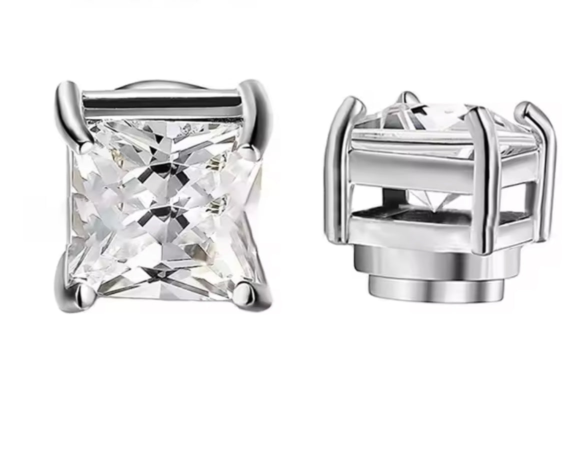Pendientes magnéticos unisex de clip sin perforación en acero inoxidable