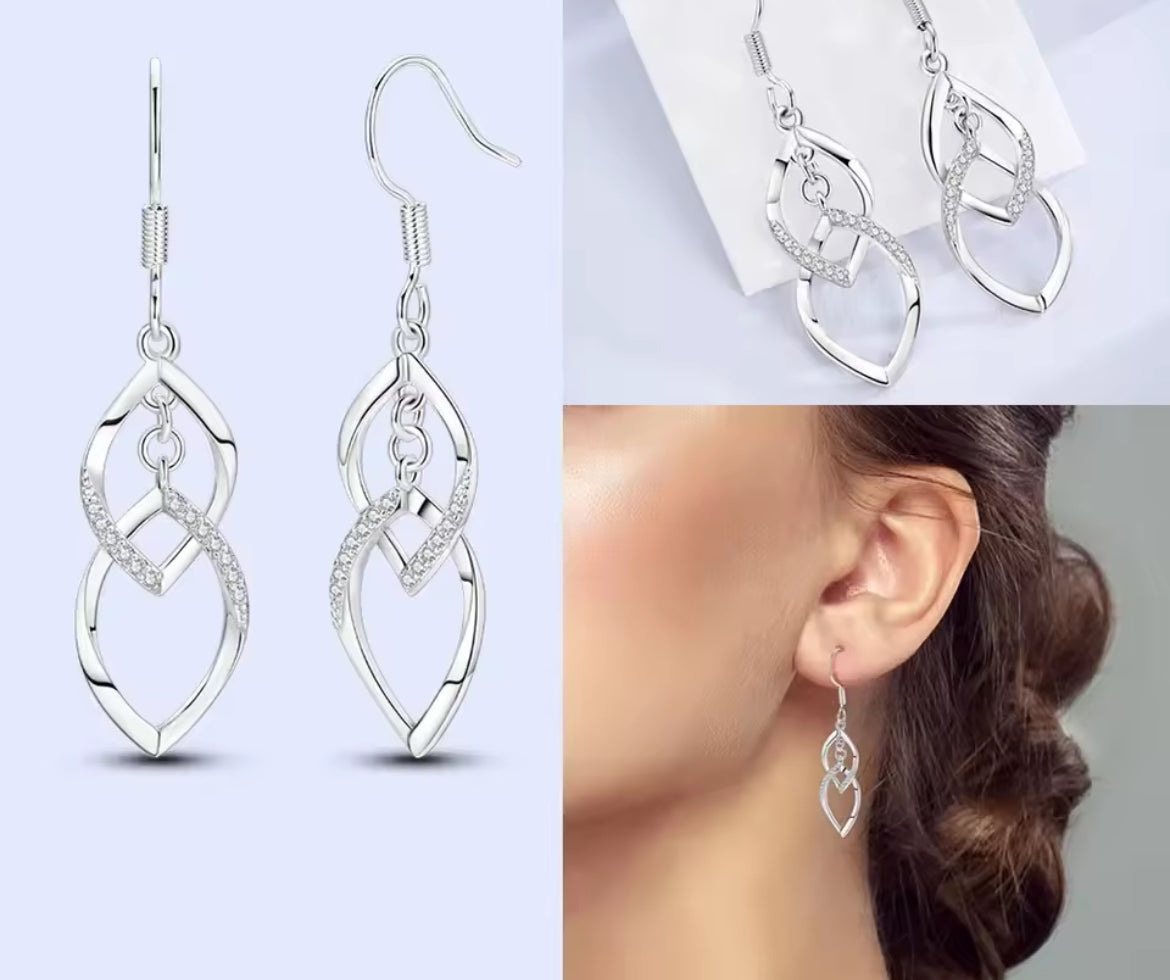 Boucles d’Oreilles Cœur en Argent 925 Certifié – Zircon Coloré Élégant 2025