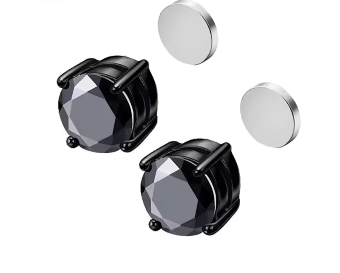 Pendientes magnéticos unisex de clip sin perforación en acero inoxidable