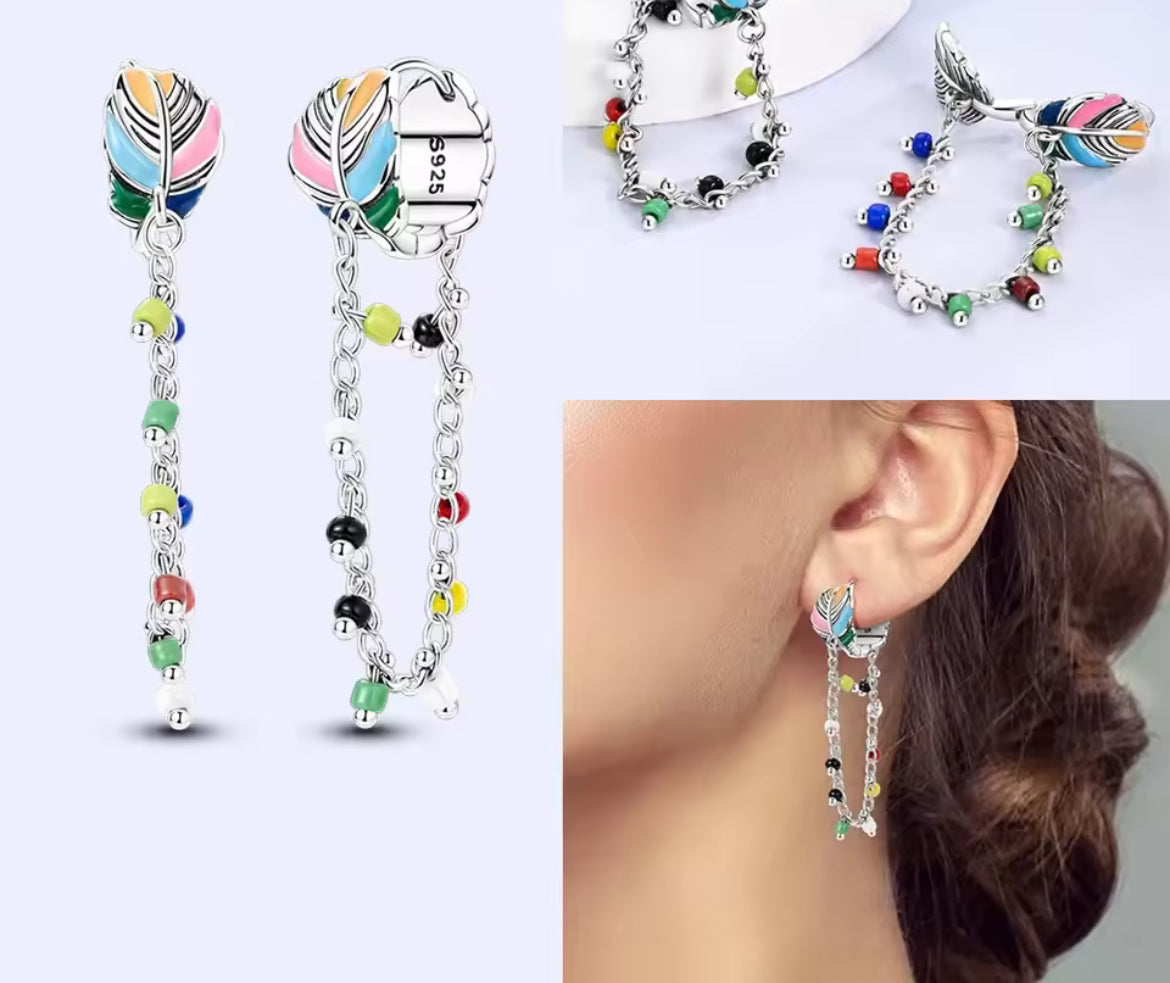 Boucles d’Oreilles Cœur en Argent 925 Certifié – Zircon Coloré Élégant 2025