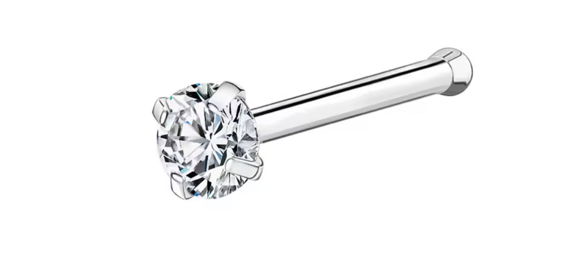 Crystal nose piercing – 925 steel