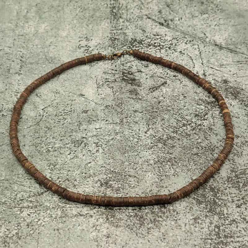 Collar de madera natural para hombre: gargantilla vintage y de meditación