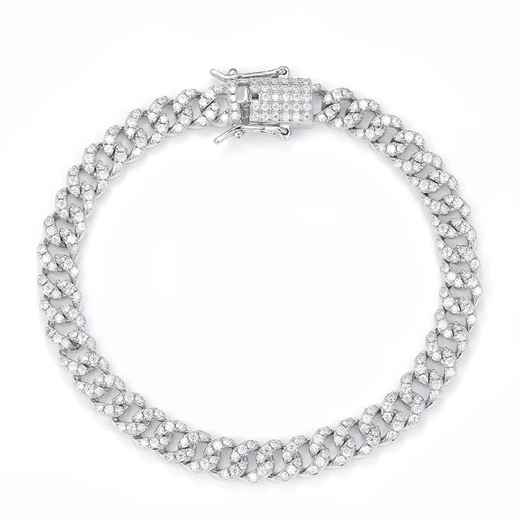 Chaîne moissanite 6 mm pour homme – Argent 925, style cubain brillant, bijou haut de gamme Héritage Chic