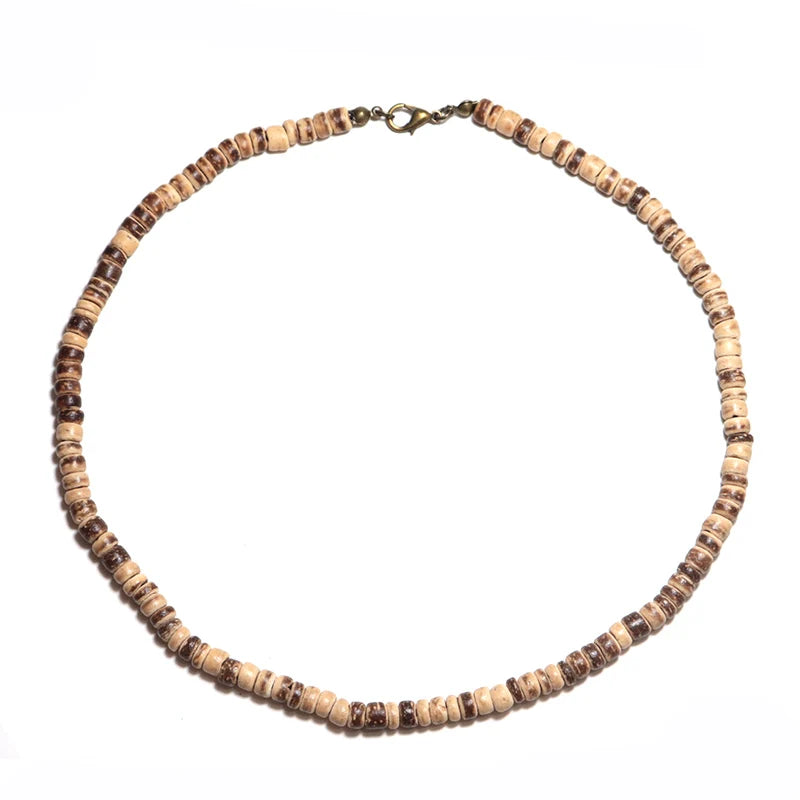 Collar de madera natural para hombre: gargantilla vintage y de meditación