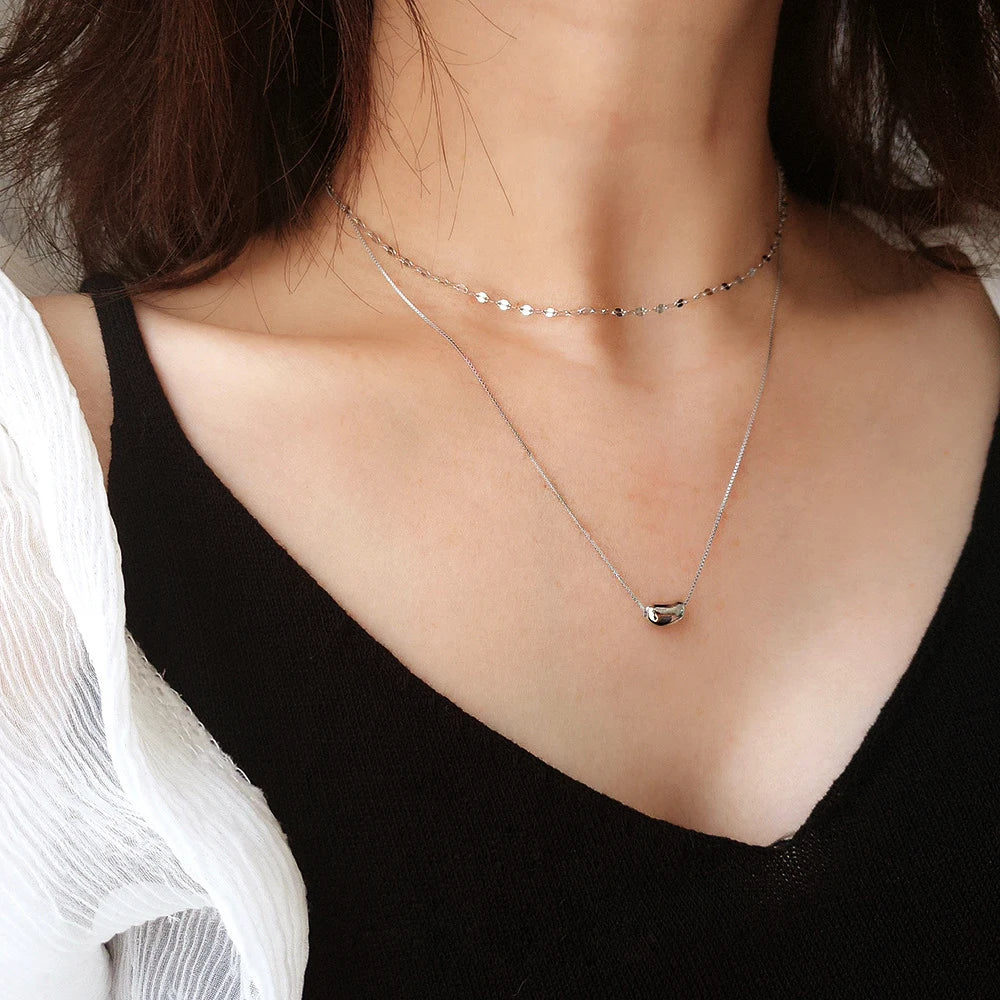 Collier chaîne ondulée en acier inoxydable – Finition dorée, style clavicule