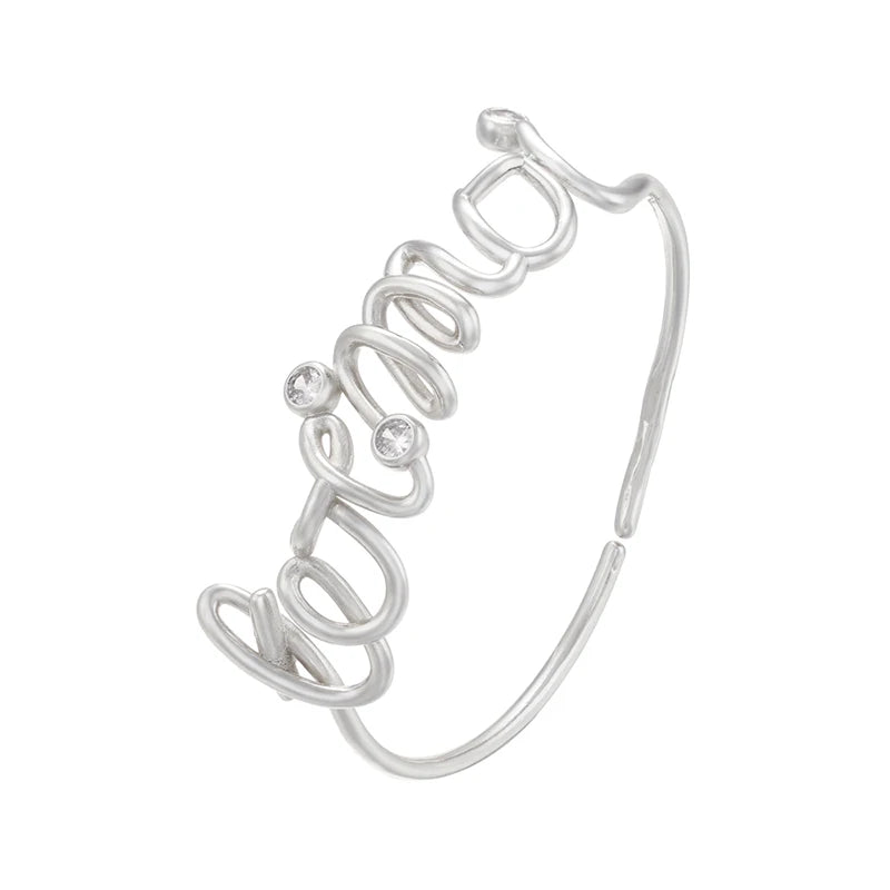 Bracelet Toi et Moi – Bracelet ouvert pour couple, style déclaration d’amour, or et argent