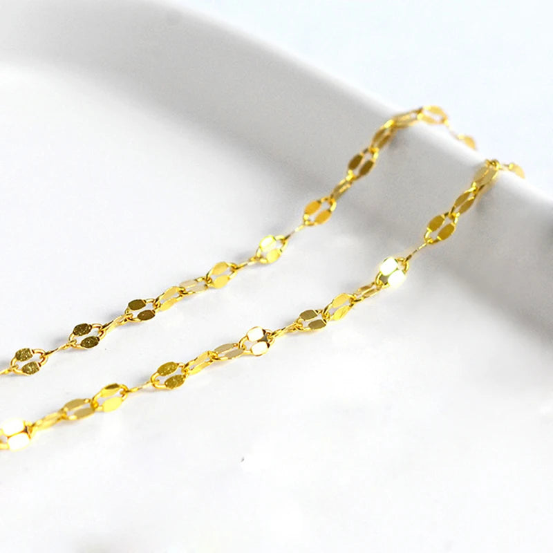 Collier chaîne ondulée en acier inoxydable – Finition dorée, style clavicule