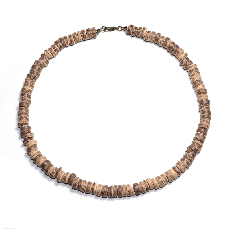 Collar de madera natural para hombre: gargantilla vintage y de meditación