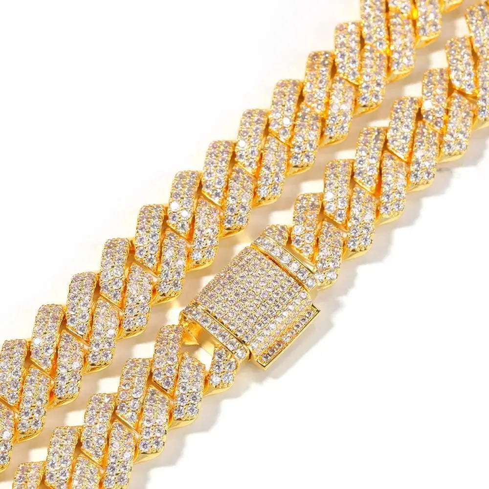 HIp HOP Iced Out 13mm CZ Cuban Link Chain Miami Choker Necklace Bling Men Women Rapper Wholesale Jewelry Heritage Chic