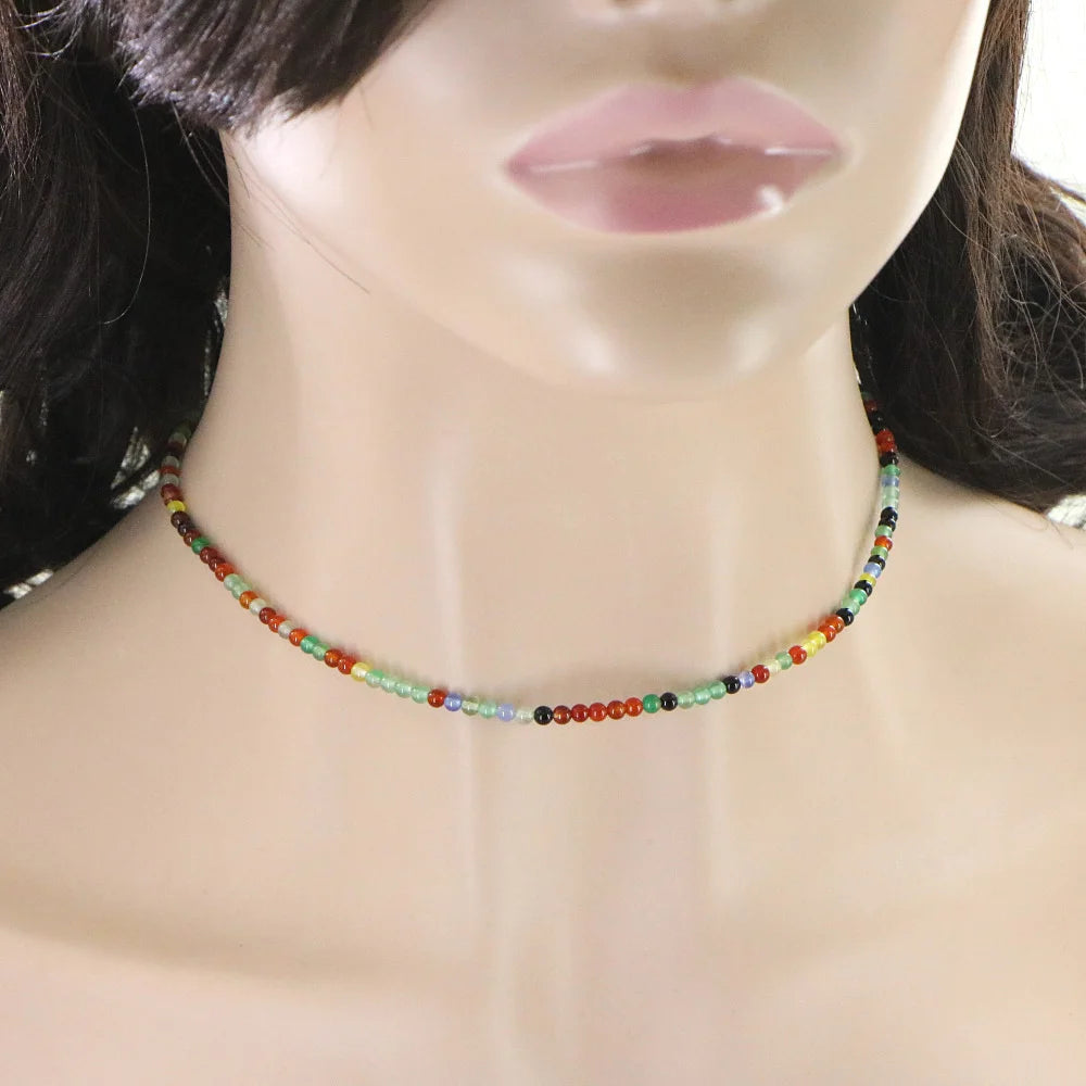 Collier Bohème Pierres Naturelles Multicolores