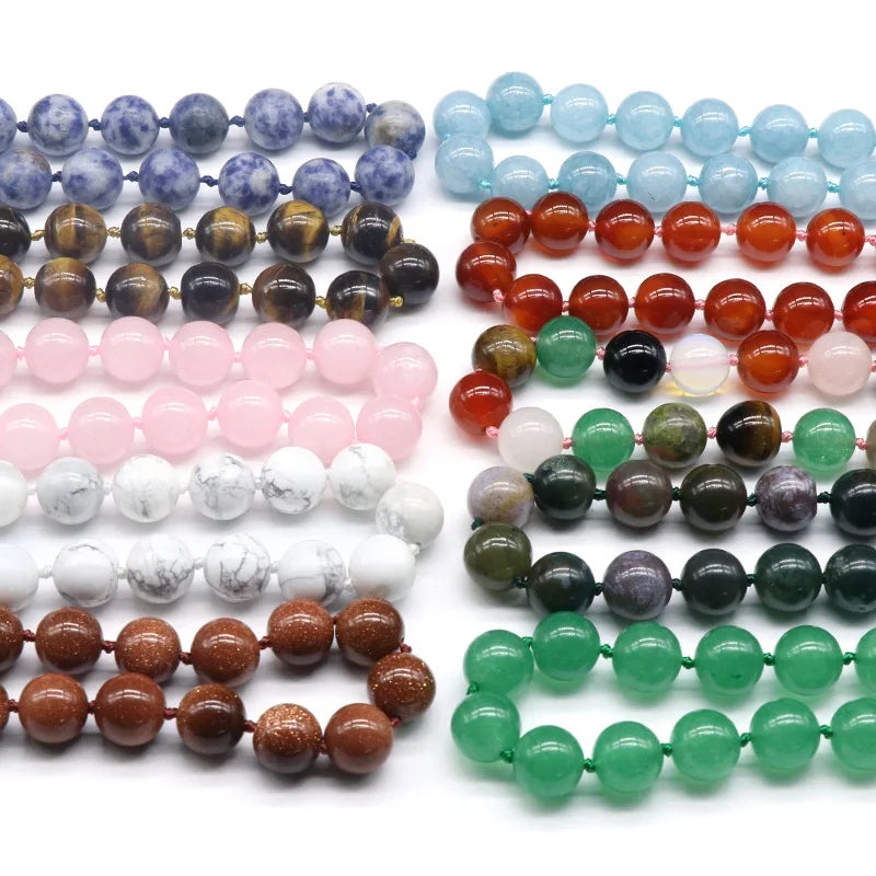 Collier Pierres Naturelles unisexe, Énergie et Élégance