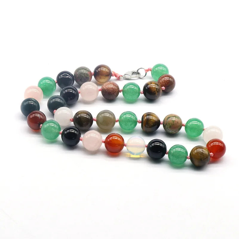 Collier Pierres Naturelles unisexe, Énergie et Élégance