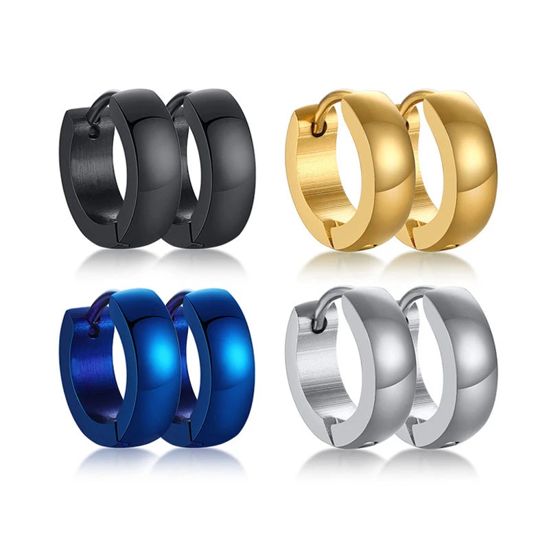 Créoles VNOX en acier inoxydable – Boucles d’oreilles hommes