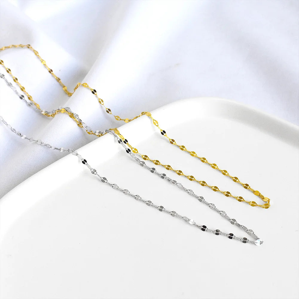 Collier chaîne ondulée en acier inoxydable – Finition dorée, style clavicule