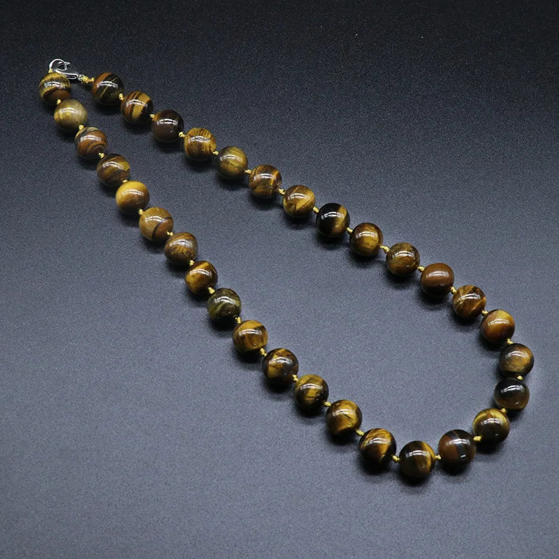 Collier Pierres Naturelles unisexe, Énergie et Élégance