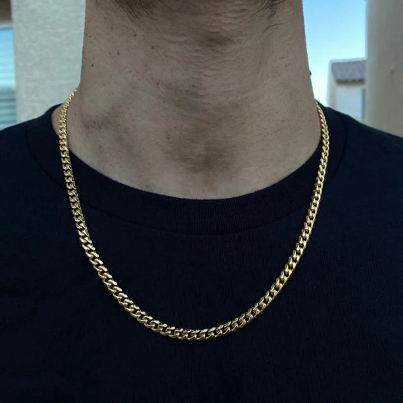 Collier Chaîne Classique en Acier Inoxydable Pour Hommes et Femmes