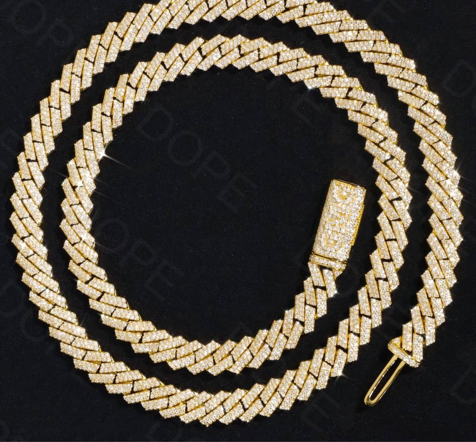 Chaîne Cubaine Luxe 10mm – Argent 925 et Moissanite