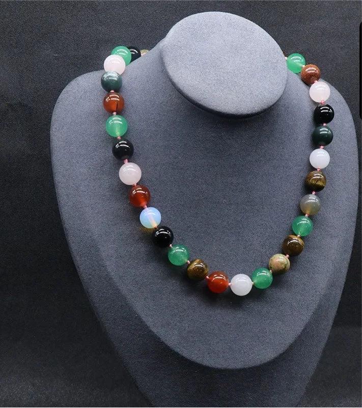 Collier Pierres Naturelles unisexe, Énergie et Élégance