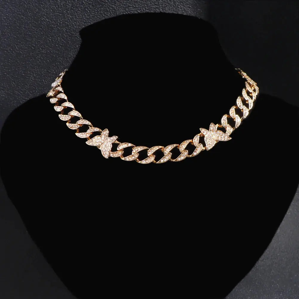 Collier cubain argent hiphop femme – bijou tendance