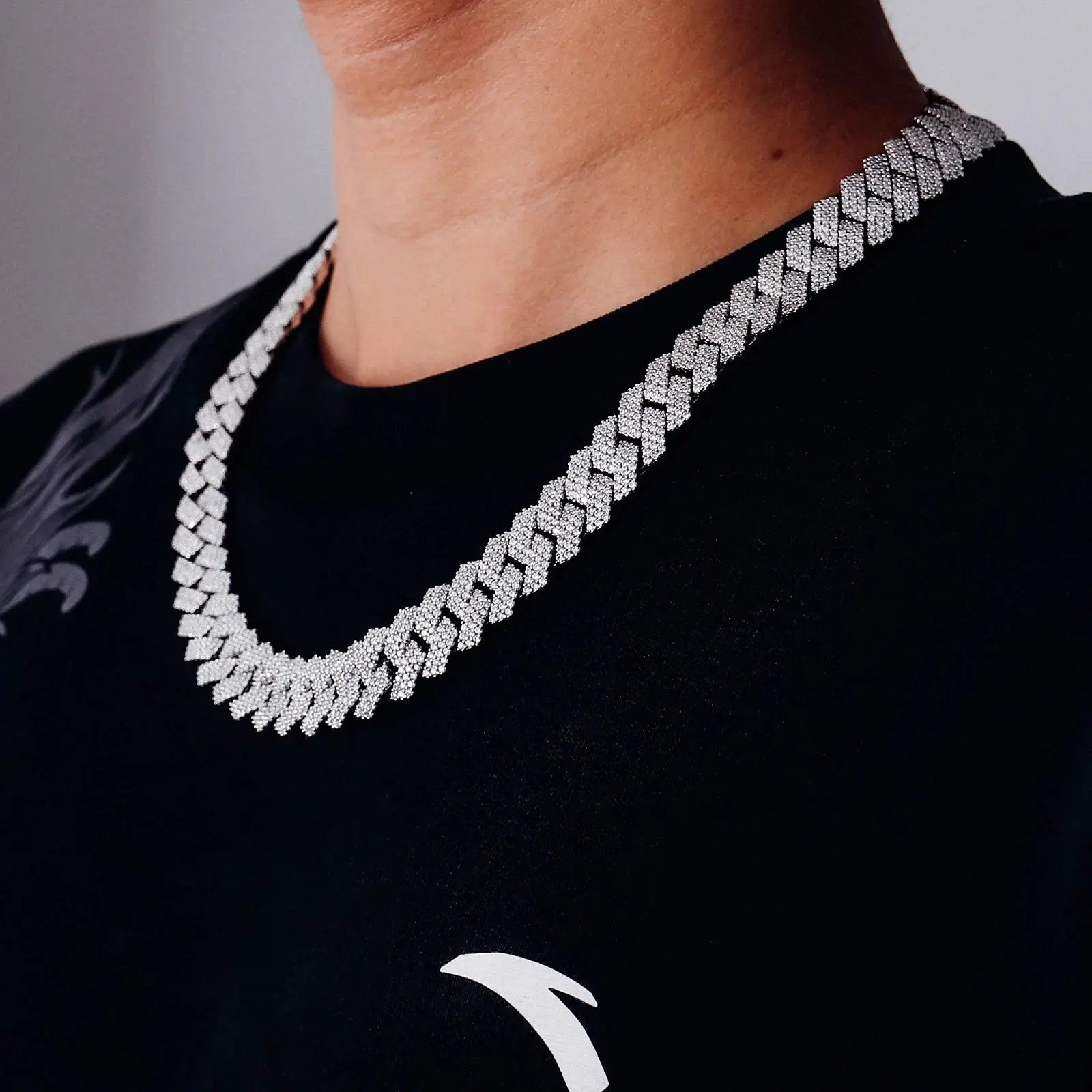 Provence Cuban Chain for Men Moissanite Luxury Link Chain S925 Silver Cuban Necklace for Women 15mm Hip Hop Miami Chokers Heritage Chic