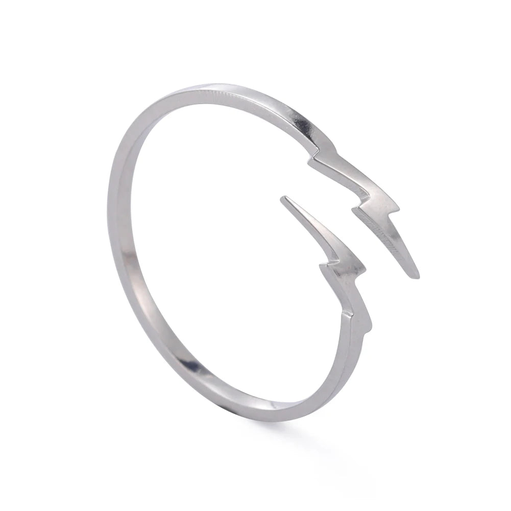 Bague Ajustable Fantaisie, Acier Inoxydable Argenté, Motifs Originaux pour Femmes Adultes