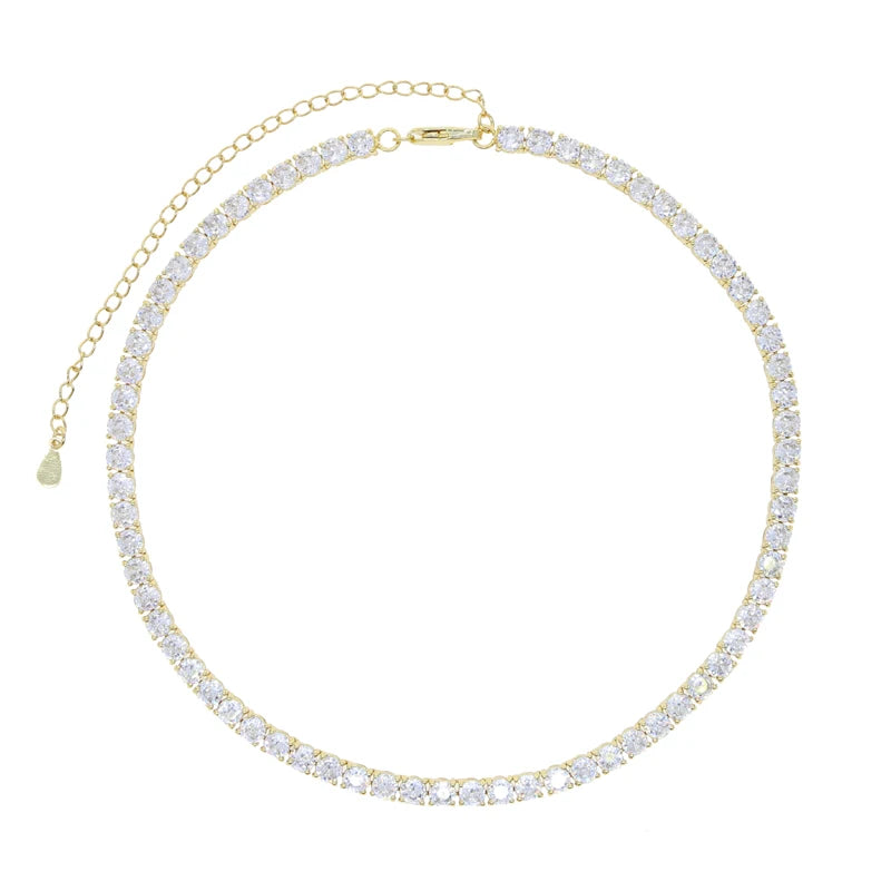 Collier Tennis 4mm Zircon Cubique – Luxe Brillant Femme