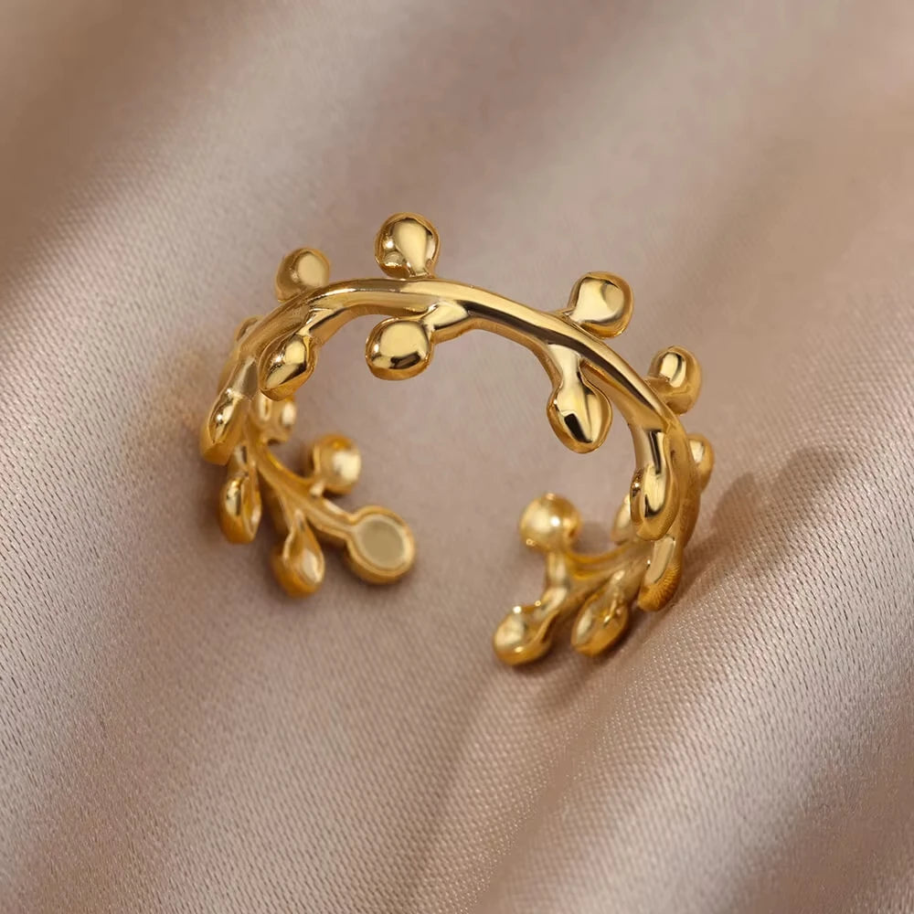 Bague œil Protecteur – Acier Inoxydable Doré, Ajustable, Design Géométrique avec Zircone